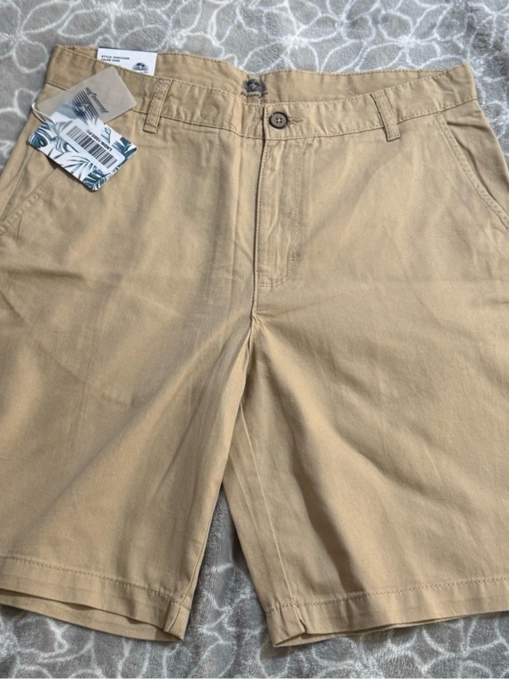 Men's Flat-Front Tan Cotton Shorts - Lightweight Everyday Chino